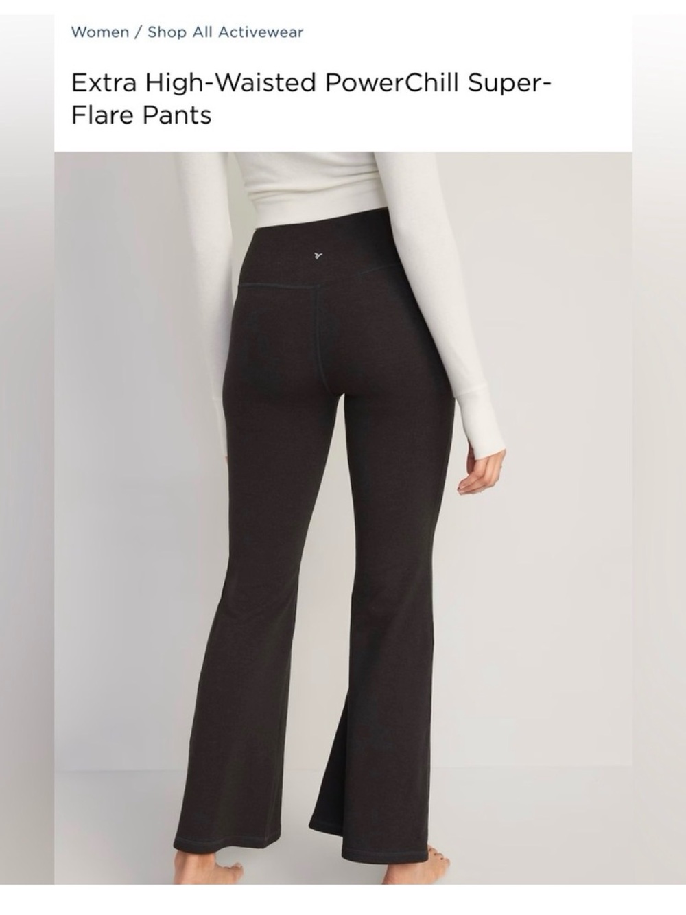 aerie Extra High-Waisted Super-Flare Pants - Black - Picture 2 of 9